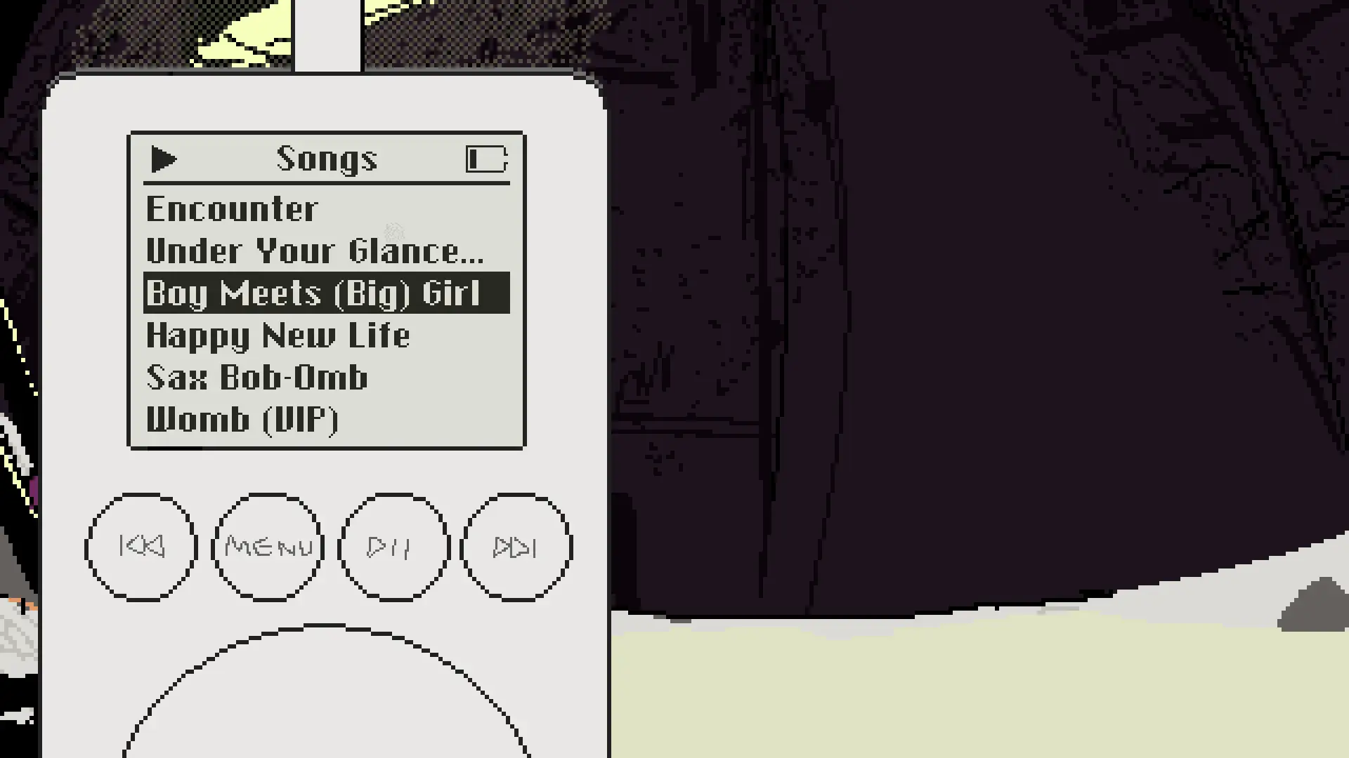 iPod風の音楽プレイヤー。一覧画面